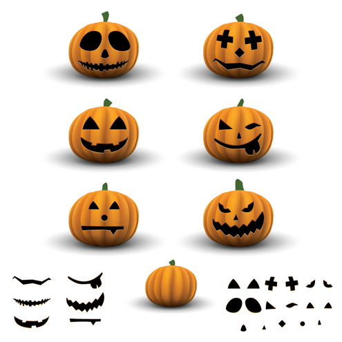 free vector Scary Halloween Pumpkins Vector